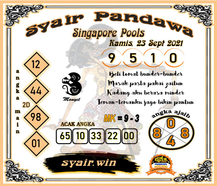 Syair Pandawa SGP Kamis 23-09-2021