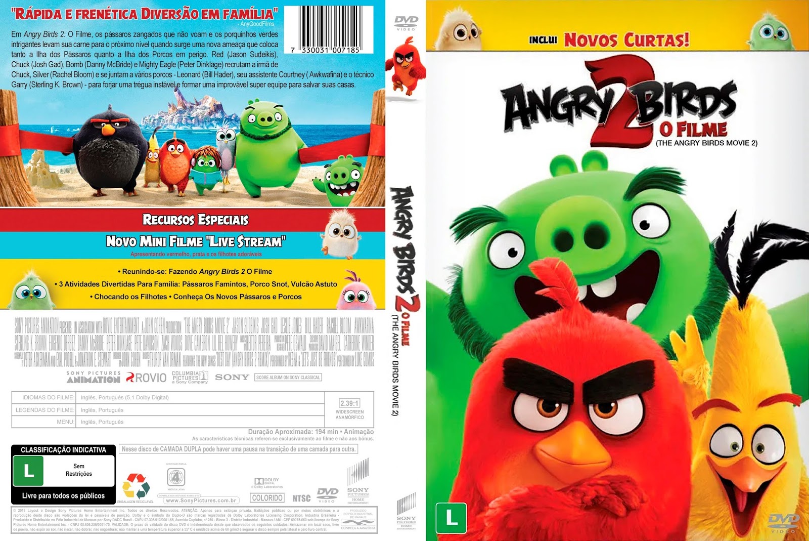 Tudo Capas 04: Angry Birds 2 O Filme - Capa 02 Filme DVD