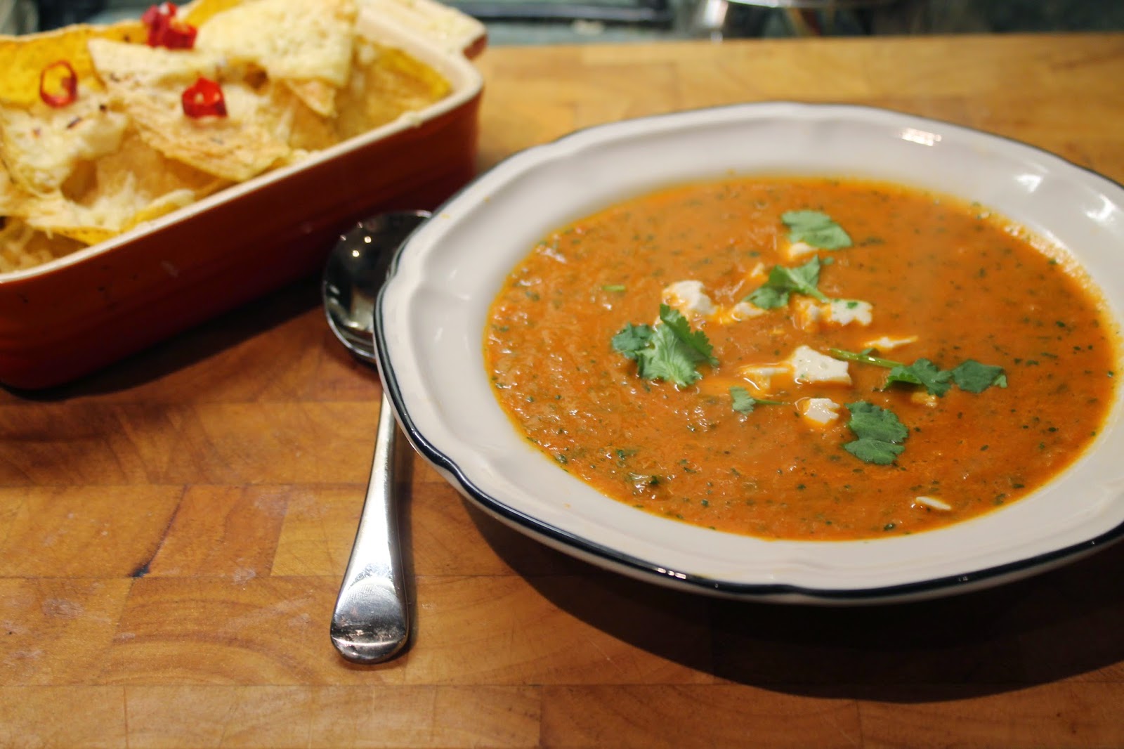Tea Tonight Mexican Soup with Nachos