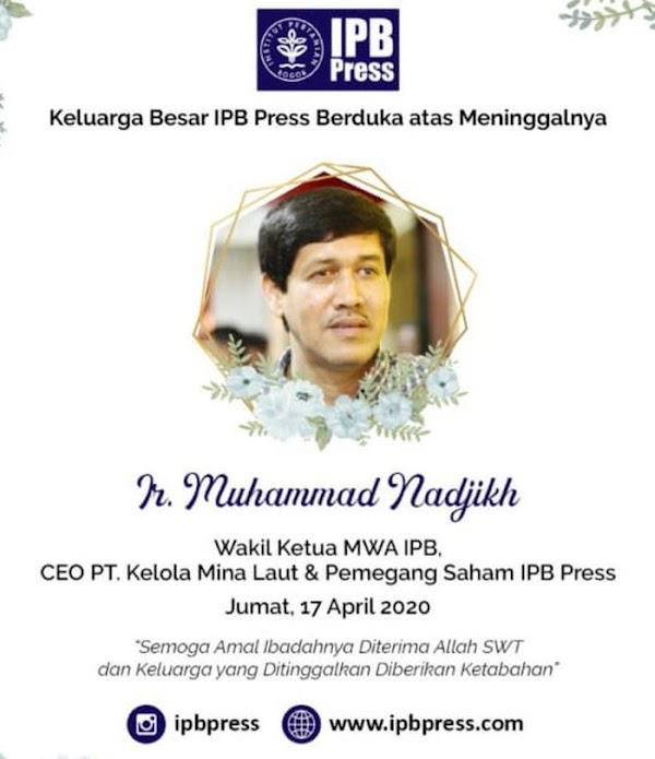 Wakil Ketua MWA IPB Muhammad Nadjikh Tutup Usia