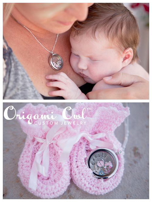 New Mom Baby Girl Origami Owl Living Locket from StoriedCharms.com