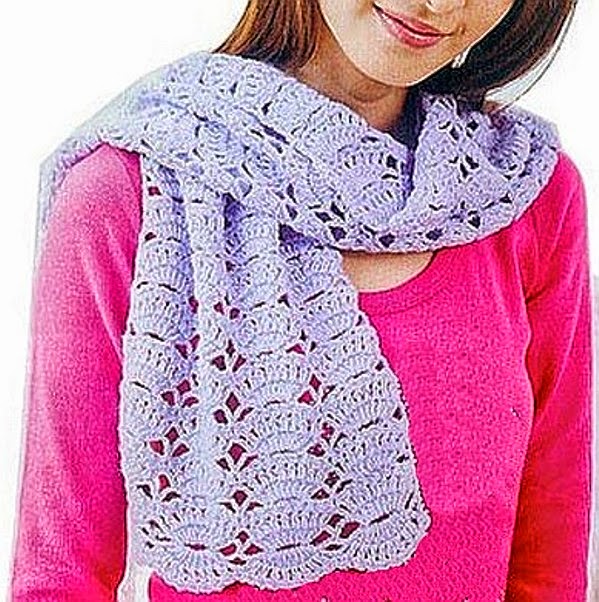 Bufanda al crochet femenina con esquema