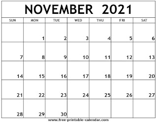 Free Printable Calendar November 2021 Free Printable Calendar November 2021