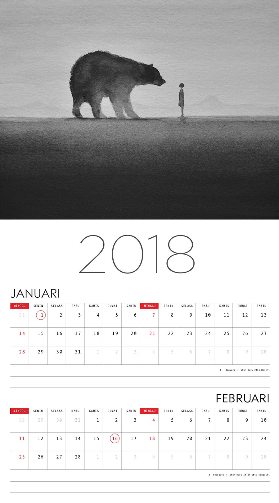 Desain Kalender Indonesia tahun 2018 11161702 - 237 Design