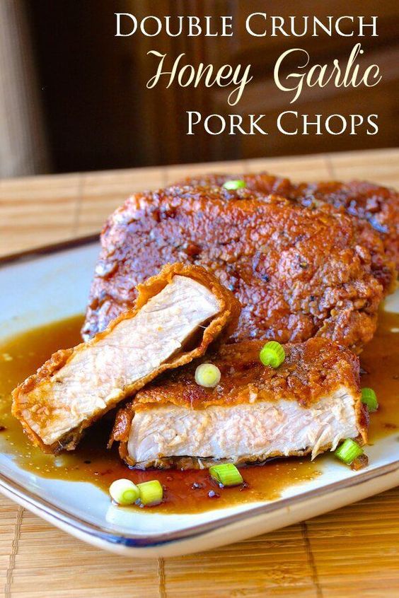 Double Crunch Honey Garlic Pork Chops Secret Delicious Recipes Foods
