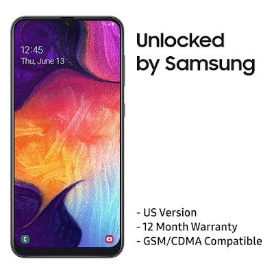 Samsung Galaxy A50 us Version Factory Unlocked Cell Phone with 64gb Memory 6.4 Screen Black