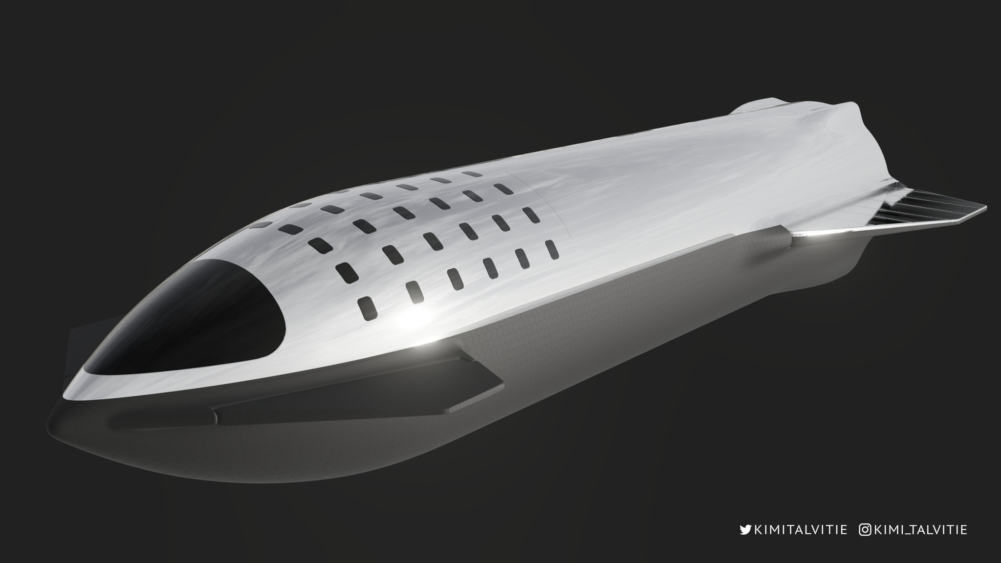 Renders of SpaceX new Starship design by Kimi Talvitie human Mars Renders of SpaceX new Starship design by Kimi Talvitie human Mars