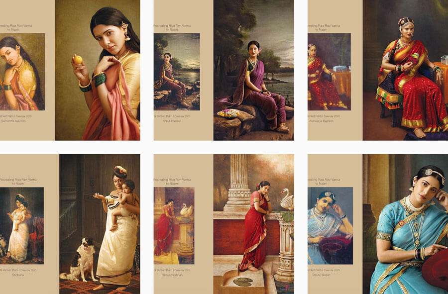 South actresses recreating iconic Raja Ravi Varma paintings for 2020