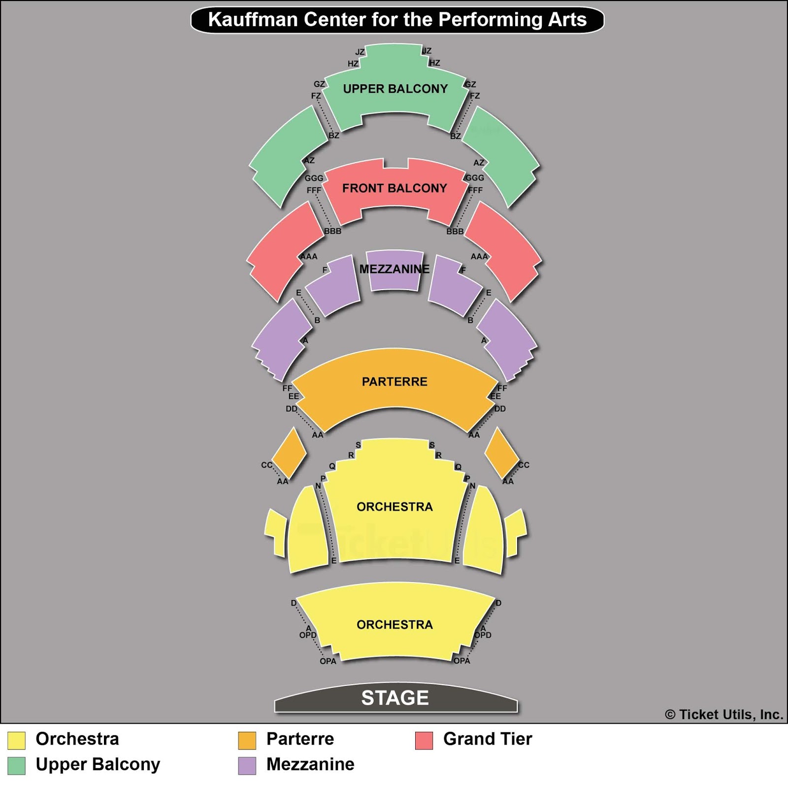 Muriel Kauffman Theatre Detailed Seating Chart