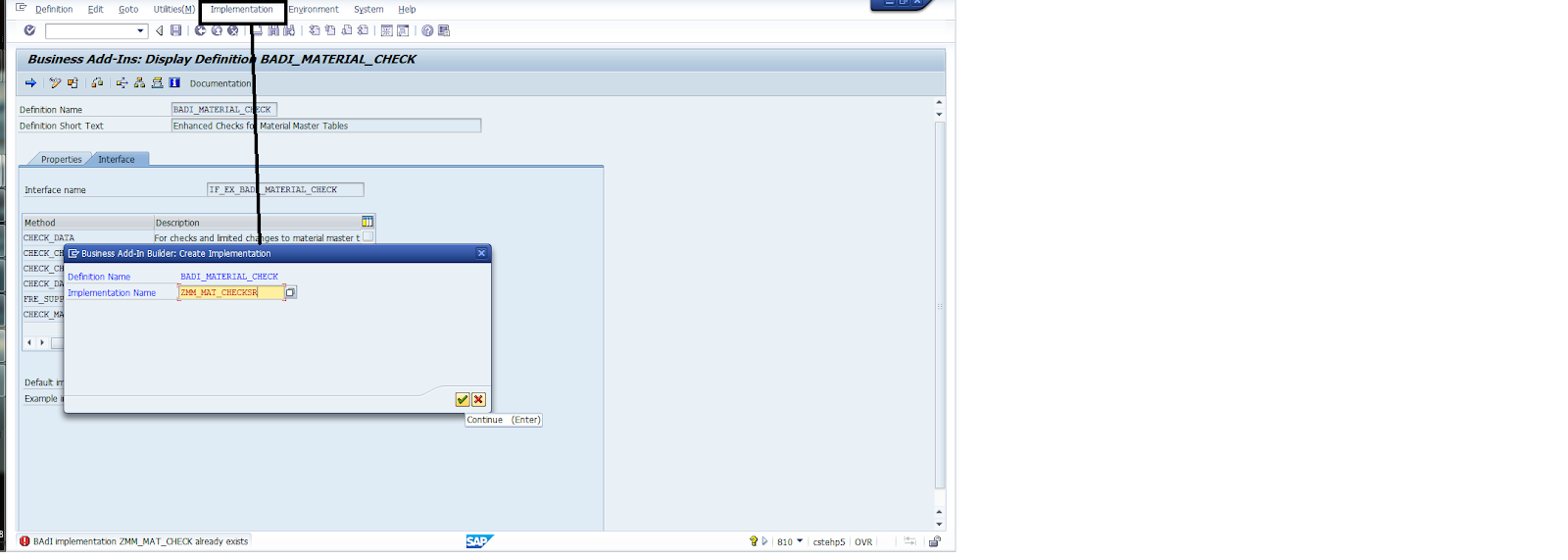 SAP for Abapers IMPLEMENT BADI FOR MM01