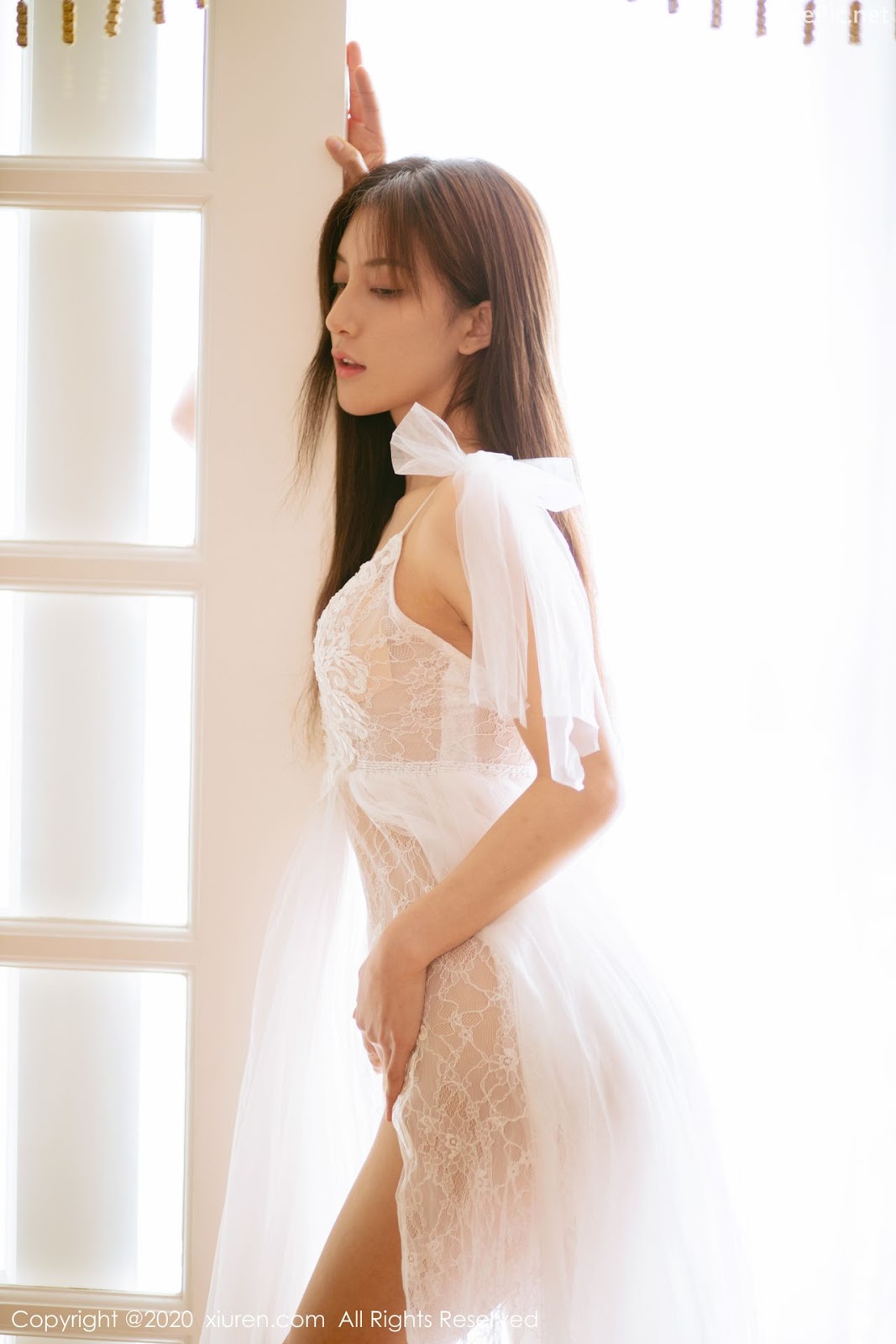XIUREN No.1914 - Chinese model 林文文Yooki so Sexy with Transparent White Lace Dress - Picture 55