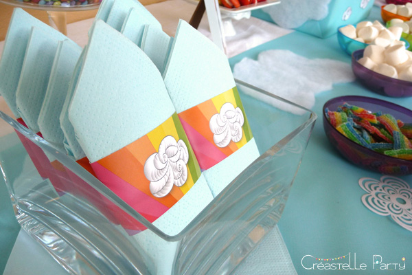 Sweet table arc-en-ciel serviettes / rainbow napkin wraps