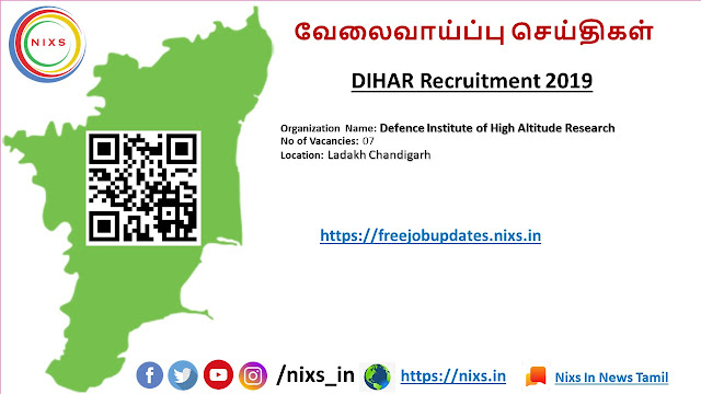 DIHAR Recruitment 2019 07 JRF & RA Posts– freejobupdates.nixs.in