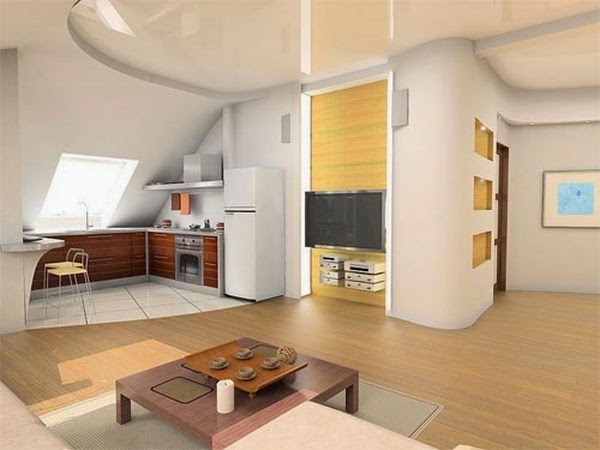 Furnishing high attic with smart interior design solutions