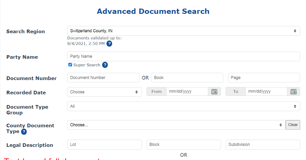 Doxpop Tools for Attorneys and Public Information Researchers Switzerland County Recorder now