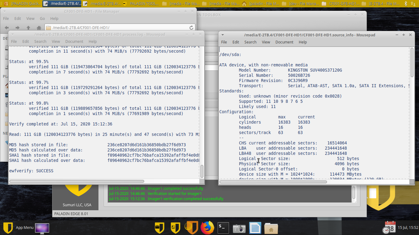Digital Forensics Examiner DIGITAL FORENSICSPALADIN and Autopsy ACQUISITION TOOL