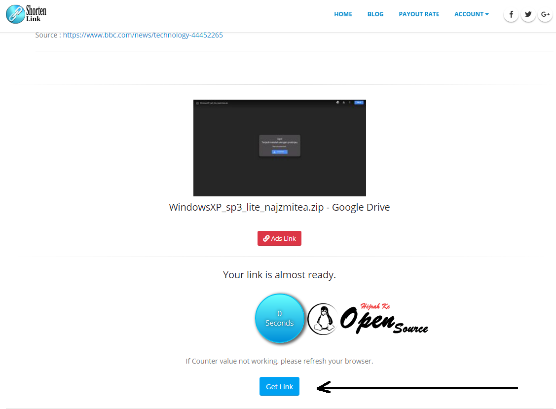 Cara Download atau melewati iklan di shortenlink Anibar Studio