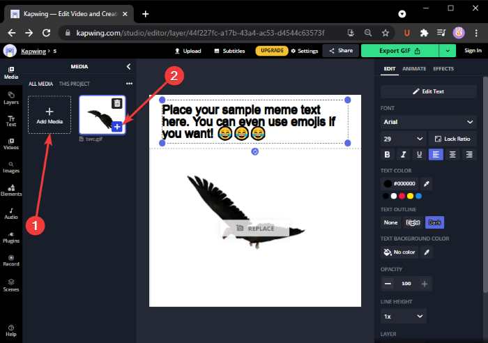 Cómo crear un meme GIF animado en Windows