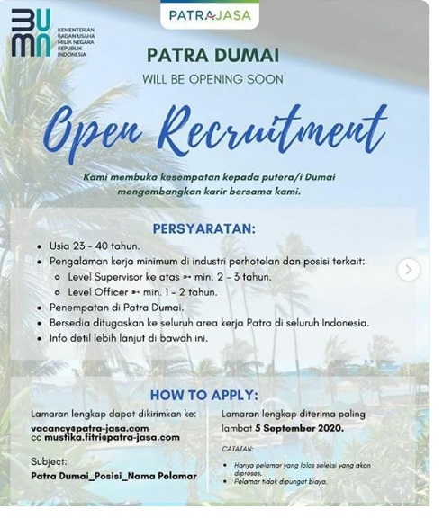 Lowongan Kerja Pt Patra Jasa Bulan September 2020 Rekrutmen Lowongan Kerja Bulan Mei 2021
