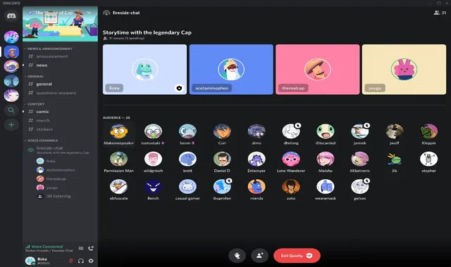 Discord provides live voice chat