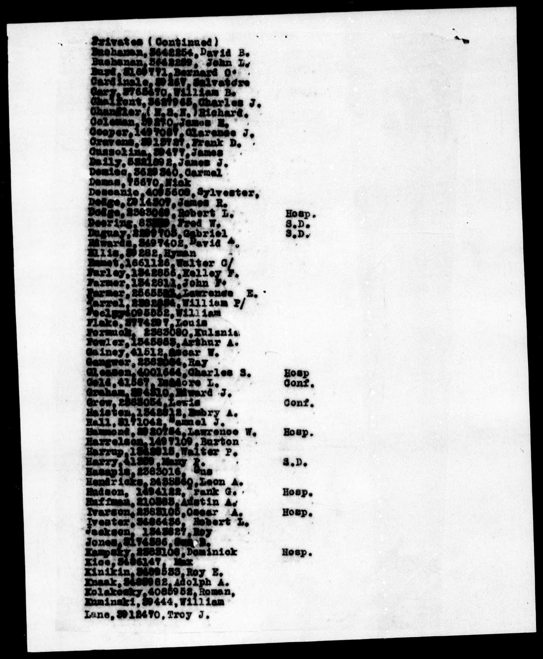 Dodge Family History: World War One Military Rosters for James R. Dodge