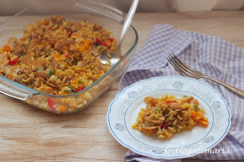 Arroz especiado con verduras