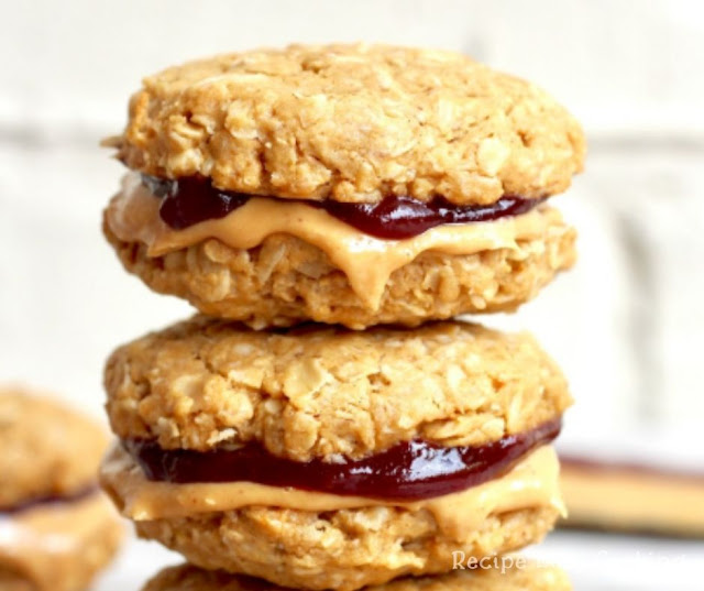 Flourless Peanut Butter & Jelly Cookie Sandwiches