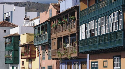 Balcones típicos canarios en Santa Cruz de la Palma