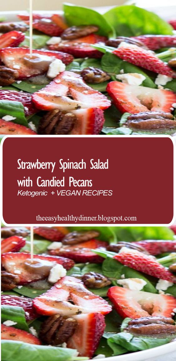 Strawberry Spinach salad with Candied Pecans #strawberry #recipe