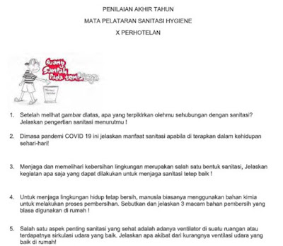 Soal Pat Sanitasi Hygiene Kelas 10 Tahun 2020 Pendidikan