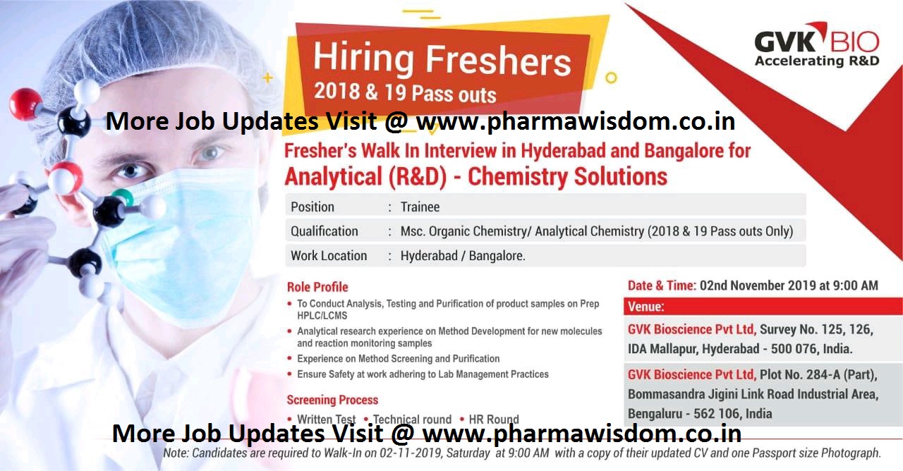 clinical research jobs for freshers in bangalore