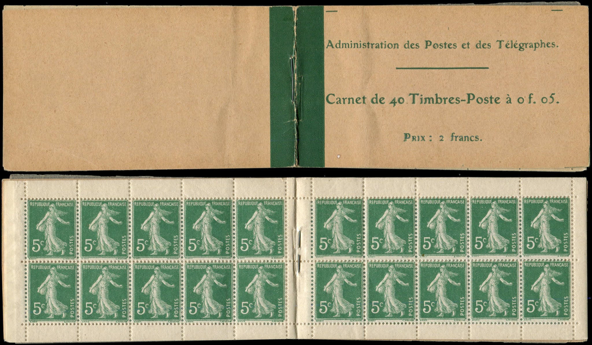 Timbres au type Semeuse Verts