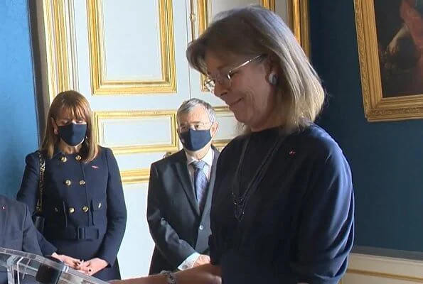 Princess Caroline of Monaco presented the Order of Cultural Merit at Prince's Palace. Prince Rainier III. 2020 National Day of Monaco