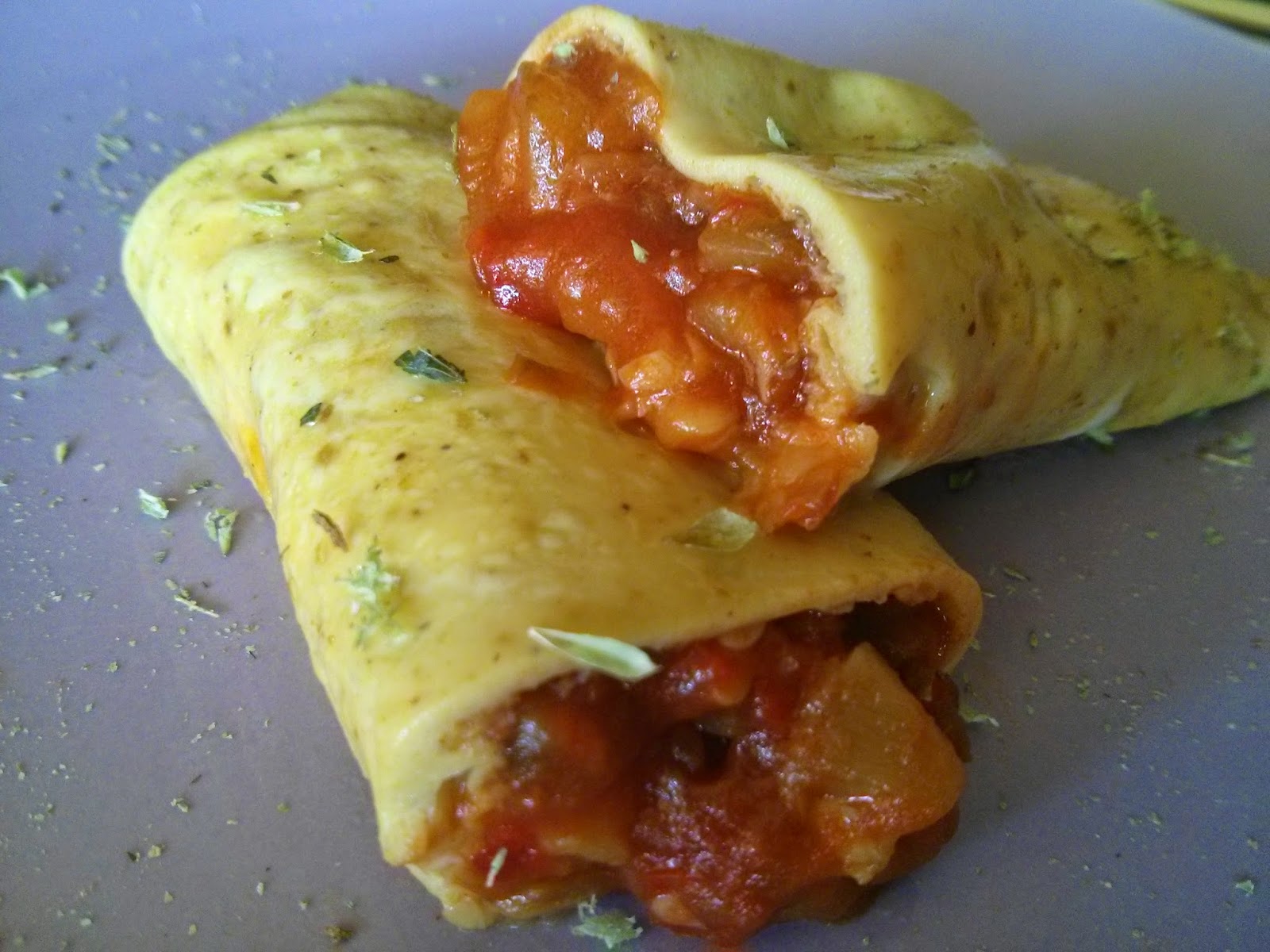 Cinco estrellas y seis tenedores Crêpe de tortilla al curry y relleno