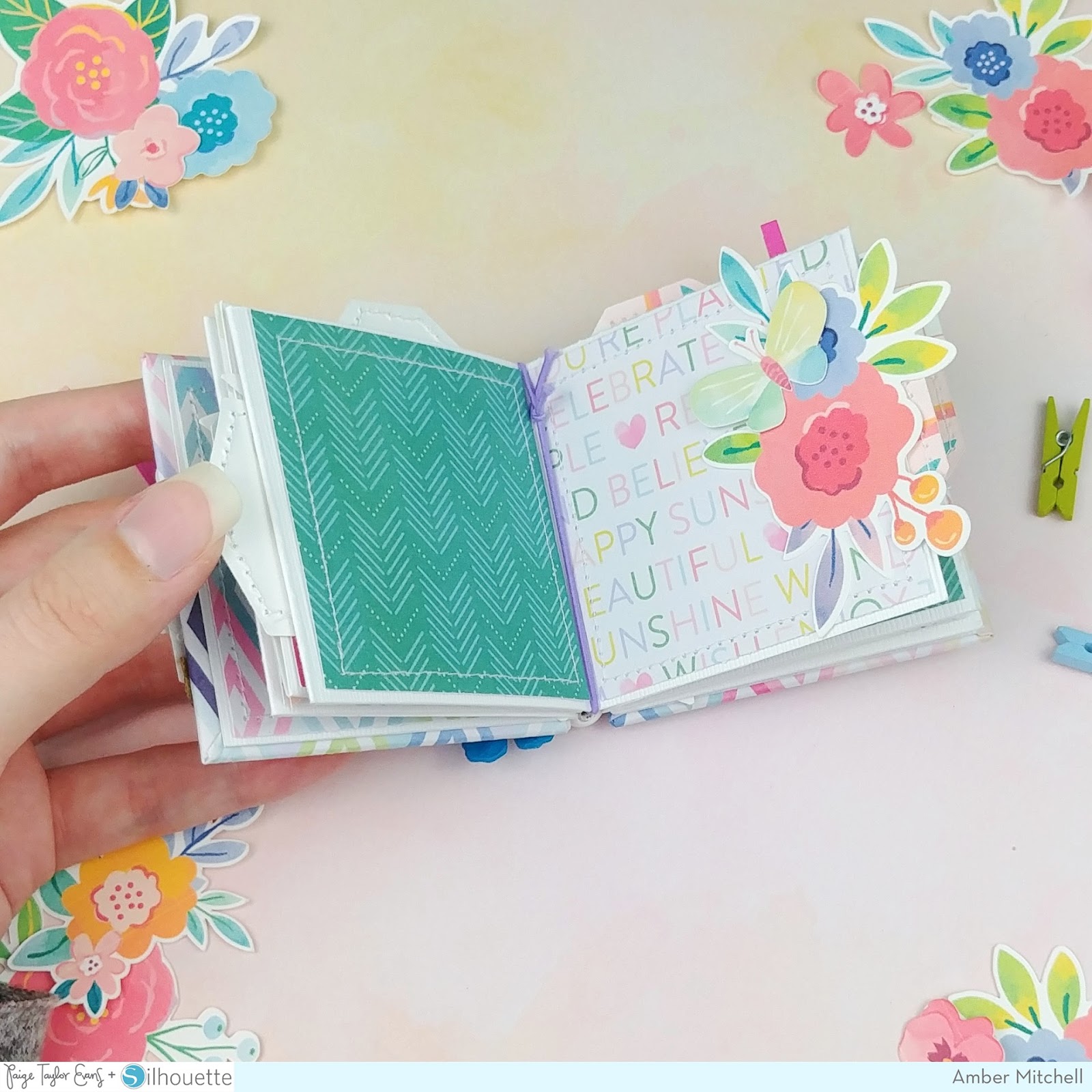 1 Piece of Paper Mini Album by Amber Mitchell Paige Taylor Evans