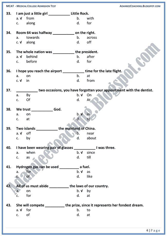 Prepositions Exam With Pictures 29