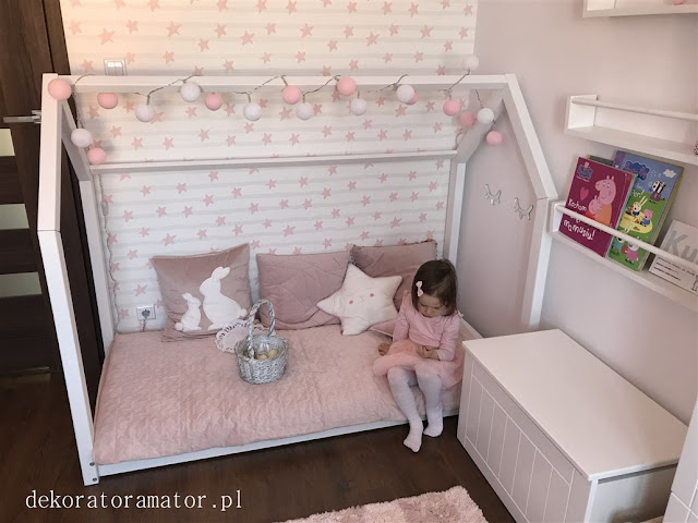 Pokój dziecięcy pokój dziewczynki pokój pudrowy róż pokój skandynawski pokój dziecka kidsroom