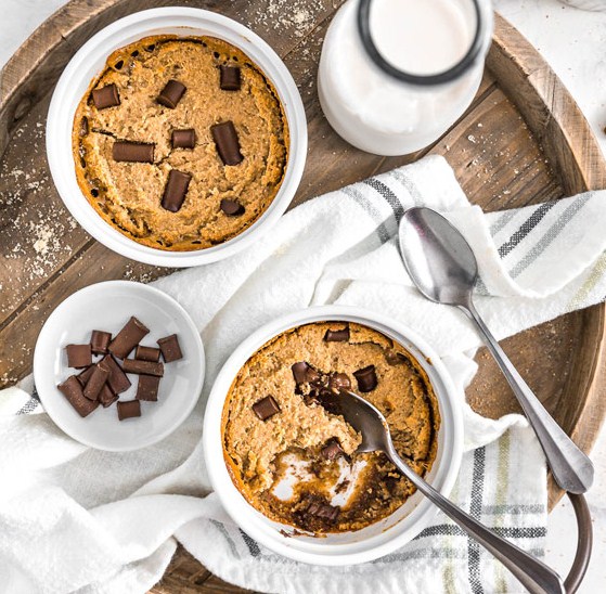 Vegan + Sugar Free Caramel Chocolate Chip Deep Dish Cookie Vegan + Sugar Free Caramel Chocolate Chip Deep Dish Cookie