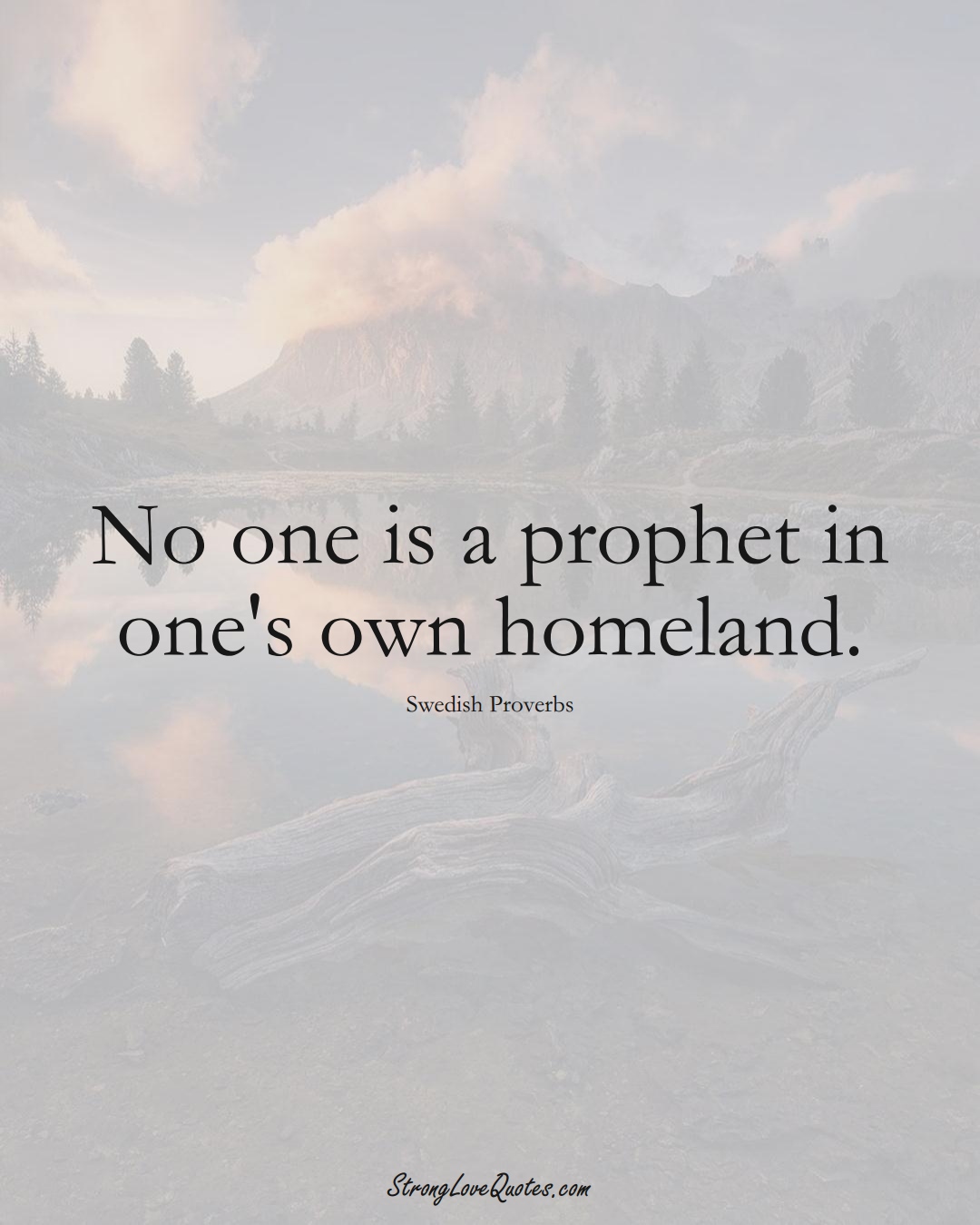 No one is a prophet in one's own homeland. (Swedish Sayings);  #EuropeanSayings