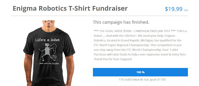 T-Shirt Fundraiser Example: Enigma Robotics