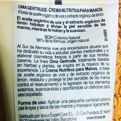 Oma Gertrude, crema de manos,