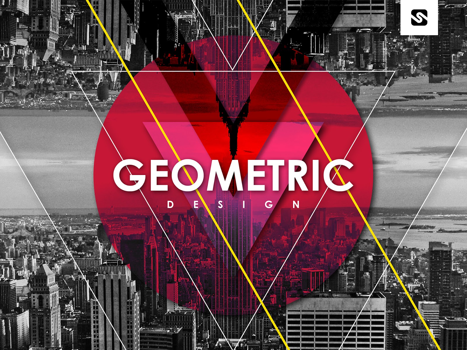 Free Download Geometric Poster Design Template PSD File