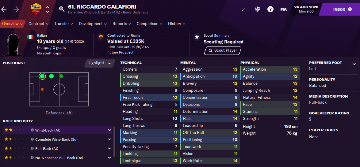 FM21 Riccardo Calafiori 2021 FM21 Riccardo Calafiori 2021