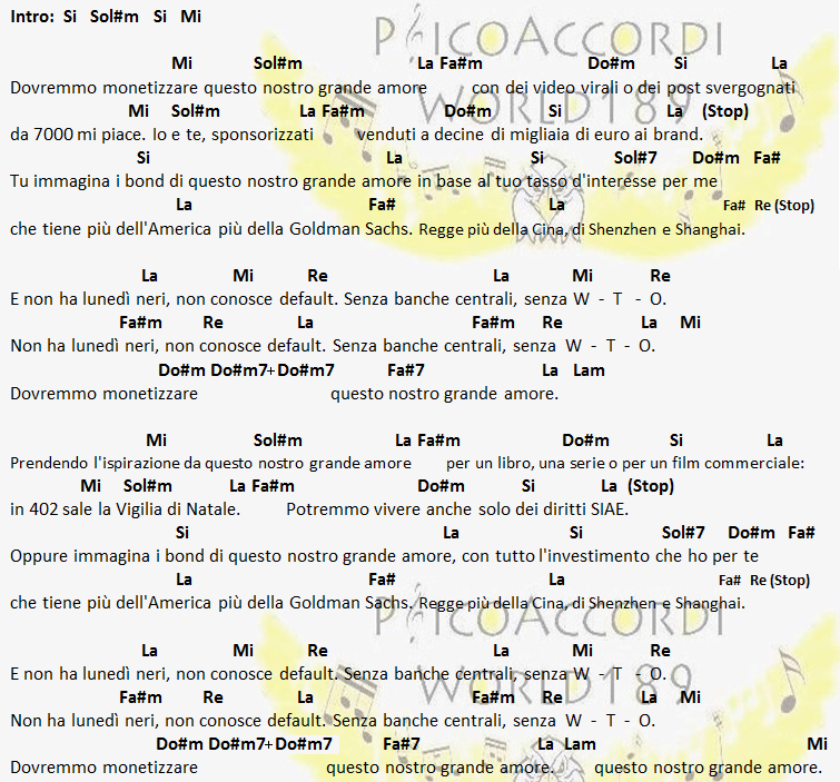 Psicoaccordiworld189 I Cani Questo Nostro Grande Amore Accordi