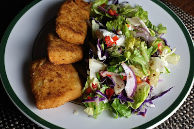 Breaded Fish with Salad: photo by Cliff Hutson
