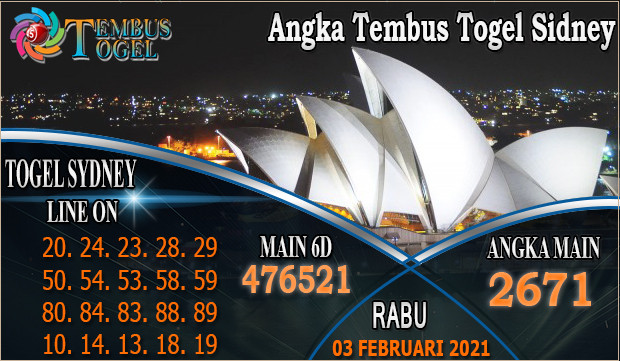 Angka Tembus Togel Sidney Hari Rabu 03 Februari 2021