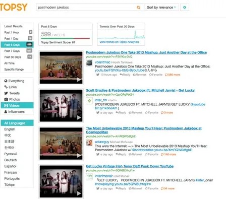 How to find trends and keywords using Topsy