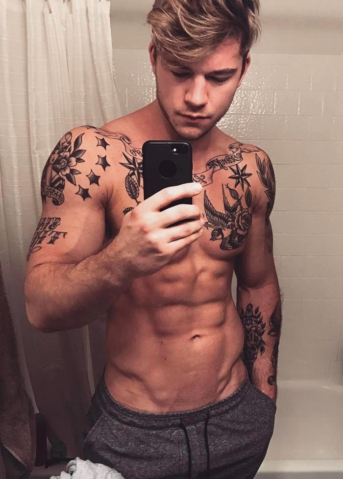 sexy-tattoo-bad-boys-fit-abs-bathroom-mirror-selfies