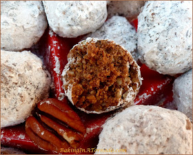 Biscoff Apple Bourbon Balls, a take off on a long time favorite cookie. No bake, quick and easy to make, so much flavor | Recipe developed by www.BakingInATornado.com | #recipe #holiday #cookies