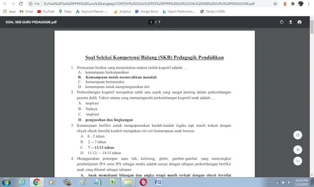 Contoh soal p3k pedagogik pendidikan dan kunci jawaban